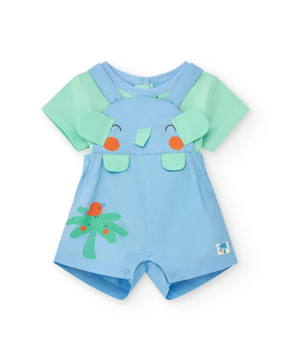 Детский комбинезон с нагрудником в виде слона и пальмы и футболка Tuc Tuc, голубой
Детский комбинезон с нагрудником в виде слона и пальмы и футболка Tuc Tuc, голубой