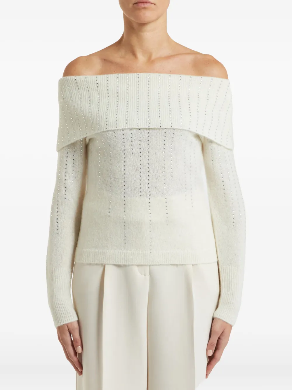 Декорированный свитер с открытыми плечами Pennyblack, белый
Декорированный свитер с открытыми плечами Pennyblack, белый