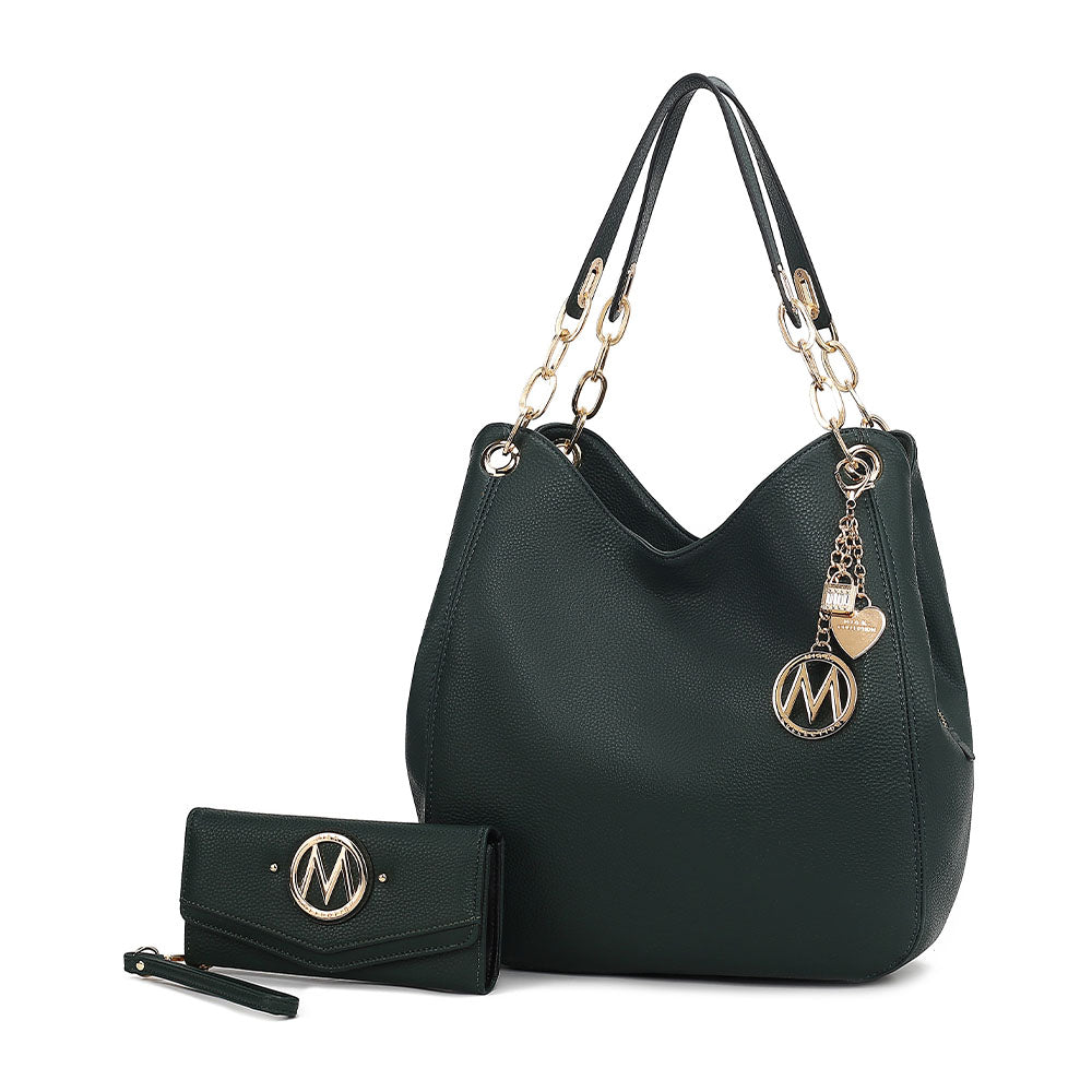 Эшли, женская элегантная сумка-хобо и кошелек с запястьем, комплект из 2 предметов от Mia K MKF Collection By Mia K., зеленый
Эшли, женская элегантная сумка-хобо и кошелек с запястьем, комплект из 2 предметов от Mia K MKF Collection By Mia K., зеленый