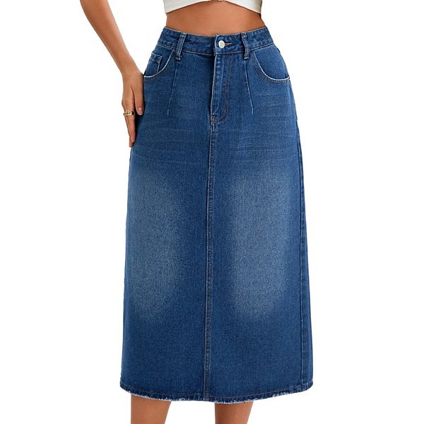 Женская джинсовая юбка миди stretch high waisted с разрезами и задними карманами Inspire Chic, Dark Blue
Женская джинсовая юбка миди stretch high waisted с разрезами и задними карманами Inspire Chic, Dark Blue
