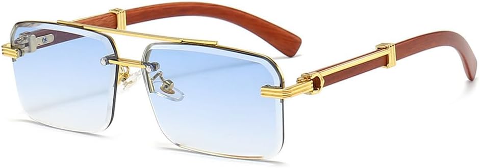 Солнцезащитные очки без оправы квадратной формы с имитацией древесной текстуры для женщин и мужчин в стиле ретро, дизайнерские очки с защитой от УФ-излучения UV400 UJNHGQ, Blue
Солнцезащитные очки без оправы квадратной формы с имитацией древесной текстуры для женщин и мужчин в стиле ретро, дизайнерские очки с защитой от УФ-излучения UV400 UJNHGQ, Blue