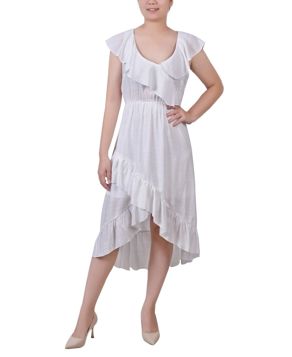 Женское платье без рукавов с воланами NY Collection, белый
Женское платье без рукавов с воланами NY Collection, белый