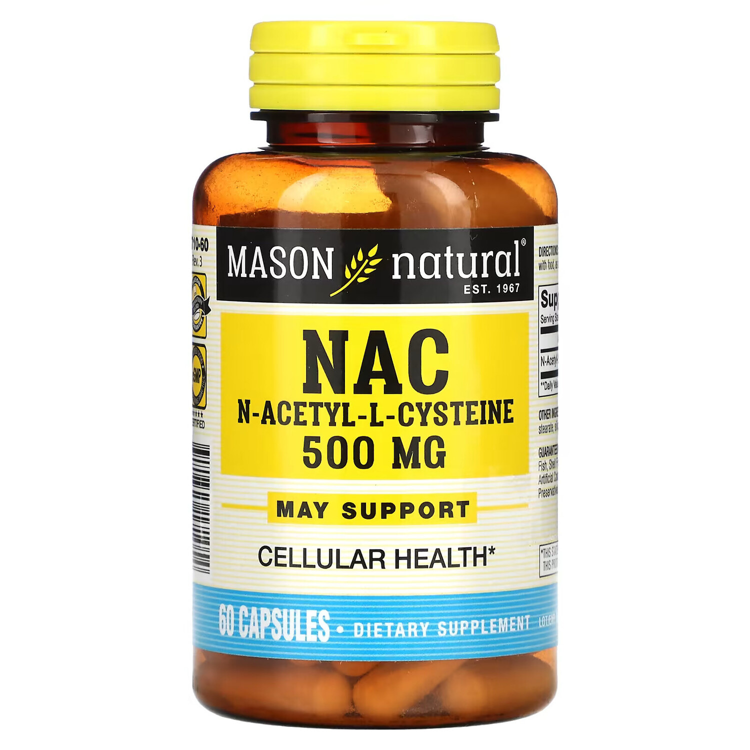 NAC N-Ацетил-L-цистеин Mason Natural, 60 капсул
NAC N-Ацетил-L-цистеин Mason Natural, 60 капсул