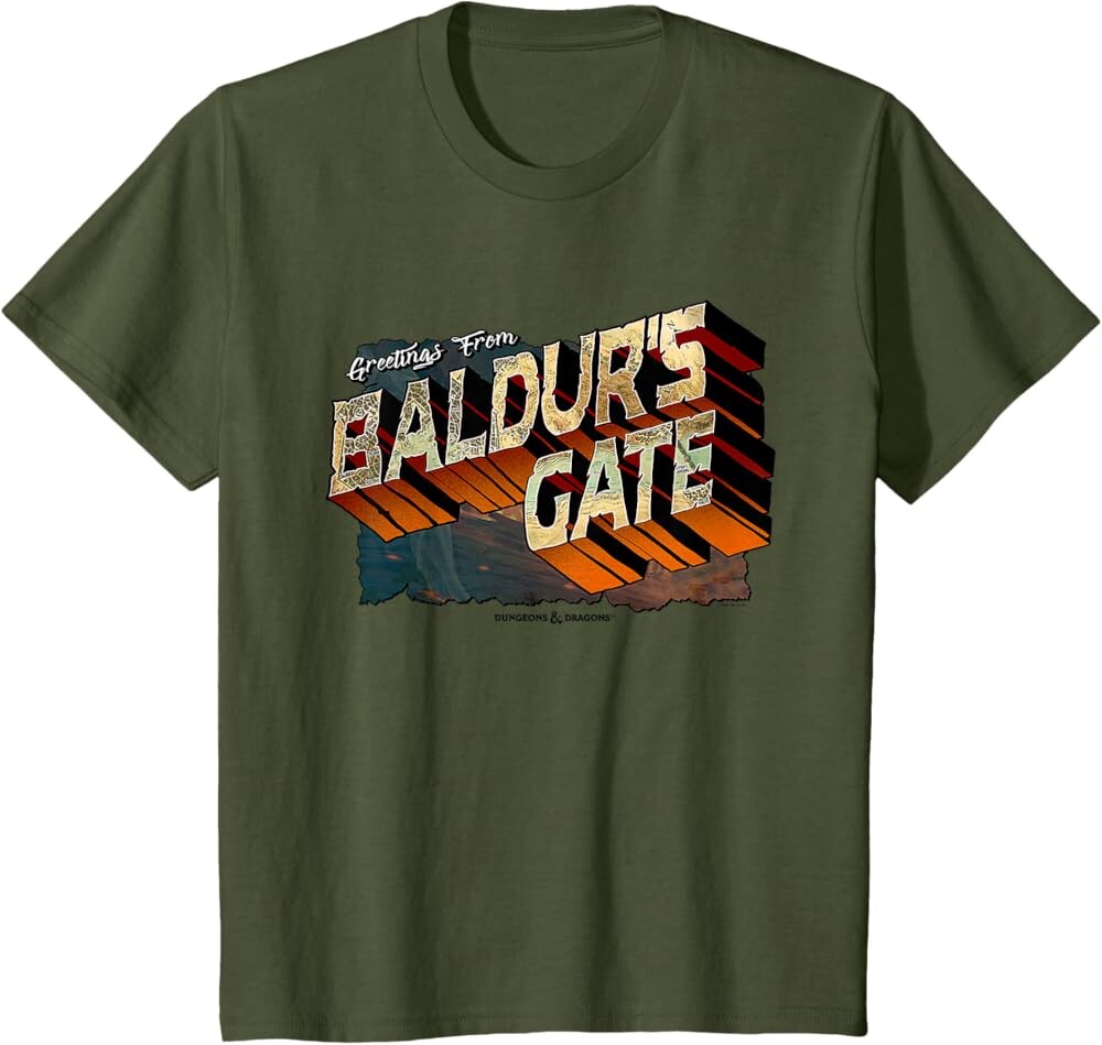 Детская футболка Dungeons & Dragons Greetings from Baldur's Gate, оливковый
Детская футболка Dungeons & Dragons Greetings from Baldur's Gate, оливковый