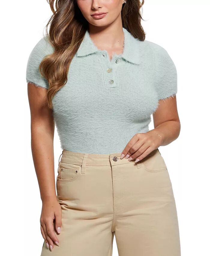 Женский свитер-поло Coraline Fuzzy с короткими рукавами GUESS, зеленый
Женский свитер-поло Coraline Fuzzy с короткими рукавами GUESS, зеленый