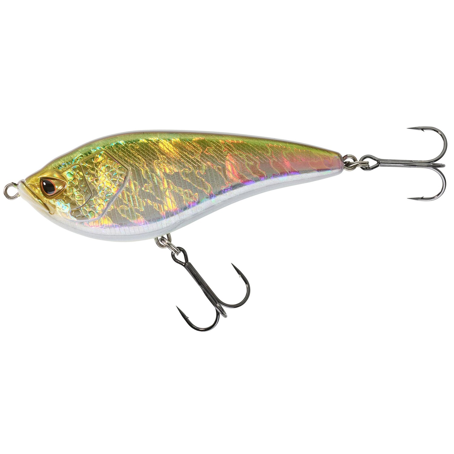 Воблер Jerkbait WXM JRK 100SP зеленая спина CAPERLAN, зеленый белый