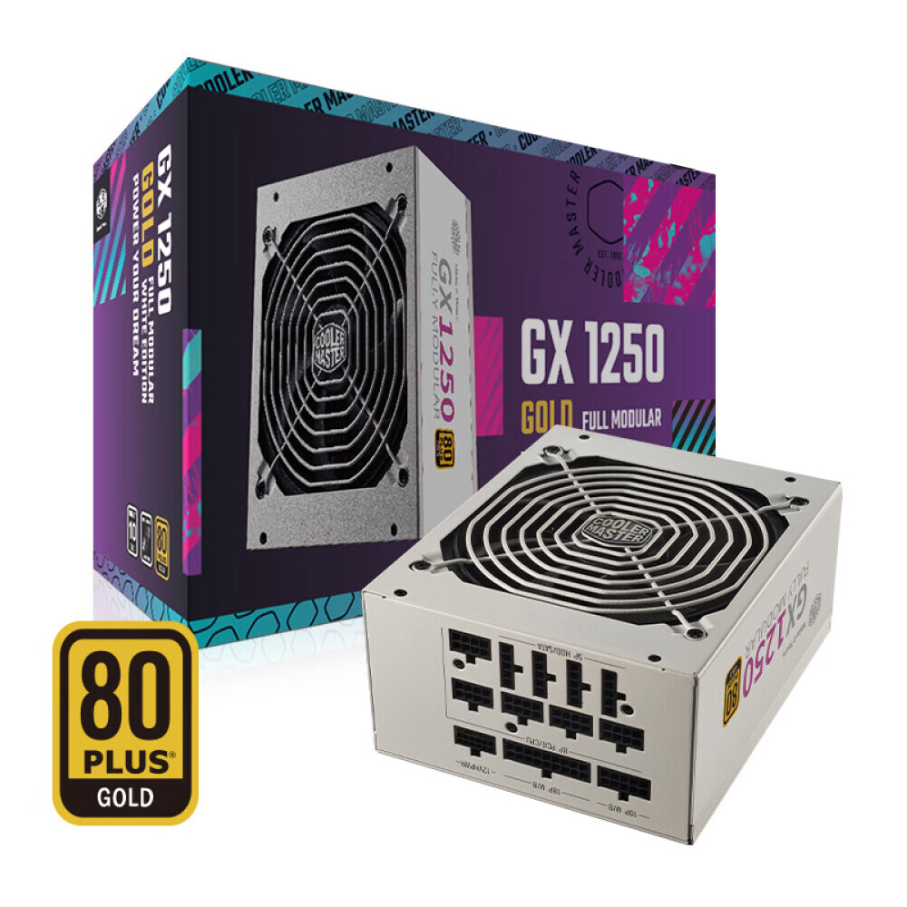 Блок питания Cooler Master GX1250 Gold, 1250 Вт, белый
Блок питания Cooler Master GX1250 Gold, 1250 Вт, белый