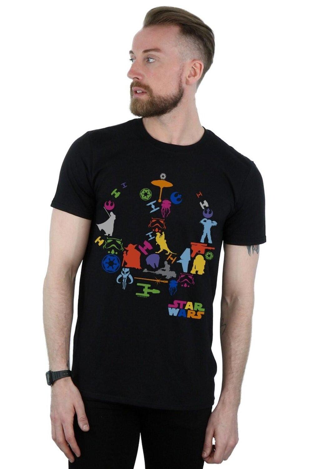 Футболка с силуэтом-коллажем Star Wars, черный
Футболка с силуэтом-коллажем Star Wars, черный