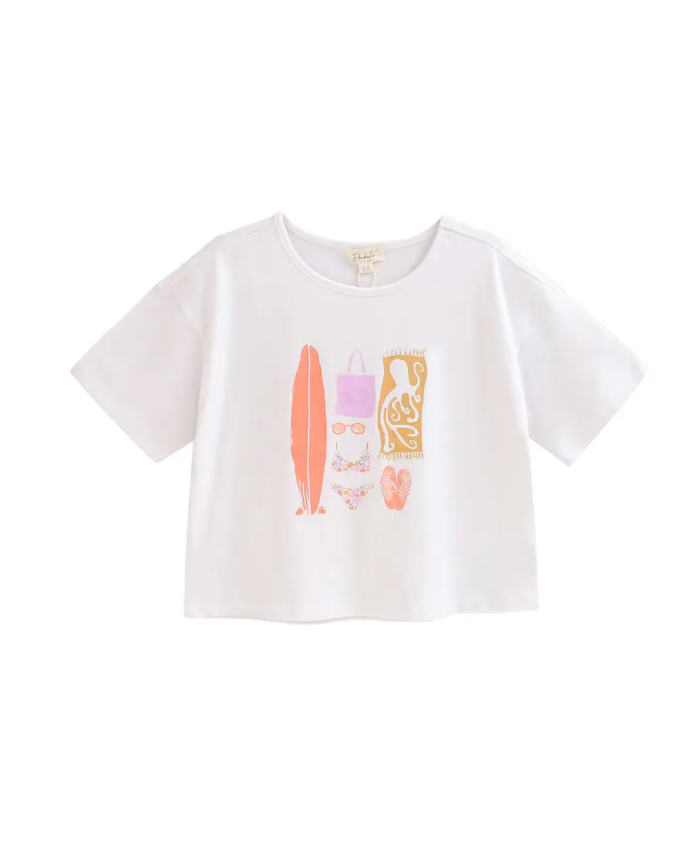 Белая девичья футболка с рисунком доски для серфинга Dadati, белый
Белая девичья футболка с рисунком доски для серфинга Dadati, белый