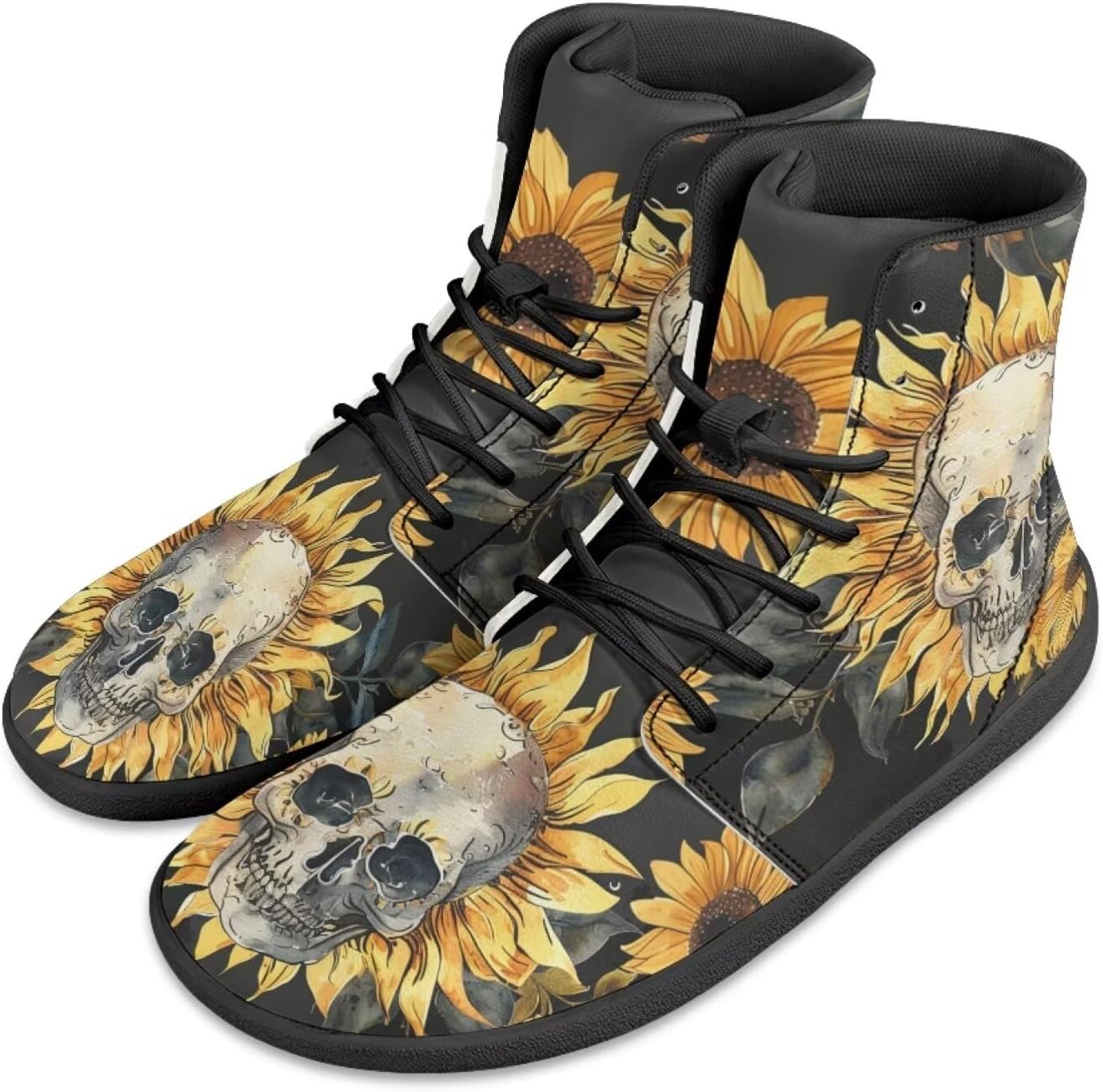 Мужские кроссовки с высокой посадкой и широким носком Barefoot с черепами и цветочным принтом, шнуровка, противоскользящие, для тренировок и бега Xixirimido, Sunflower Skulls
Мужские кроссовки с высокой посадкой и широким носком Barefoot с черепами и цветочным принтом, шнуровка, противоскользящие, для тренировок и бега Xixirimido, Sunflower Skulls