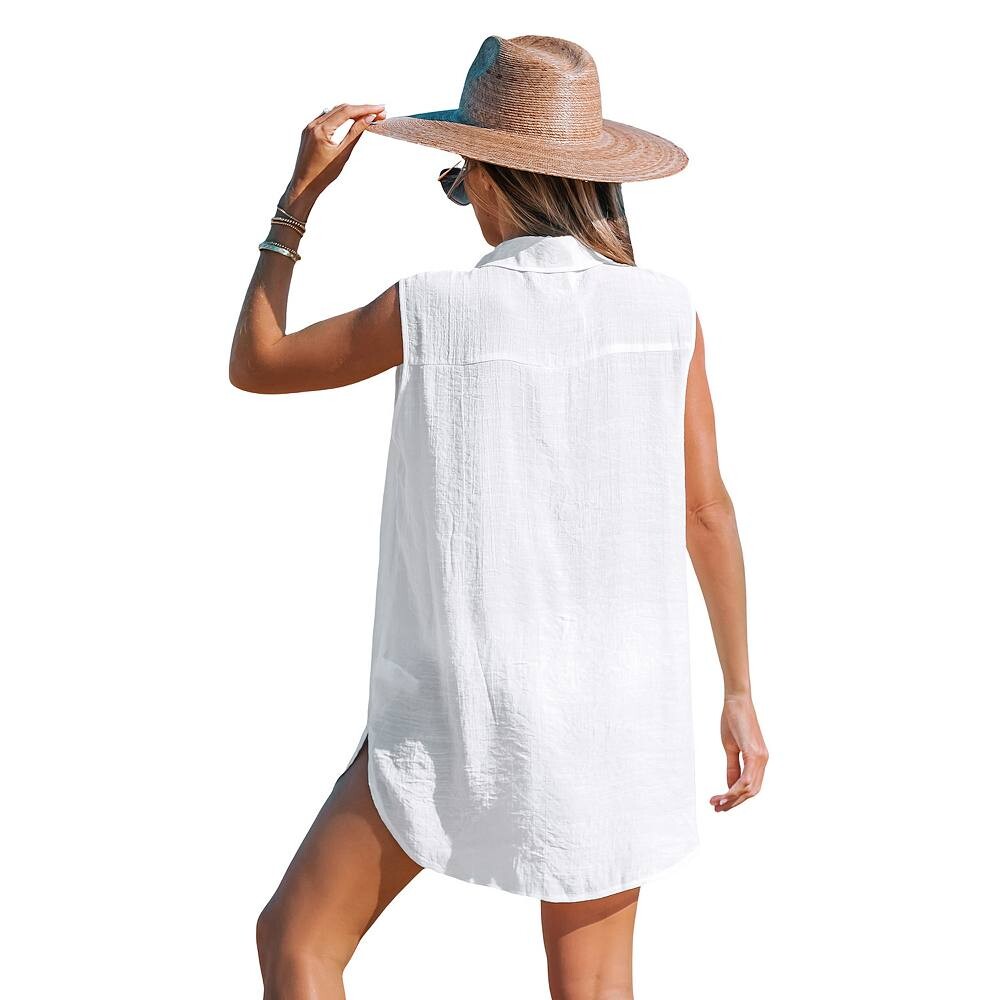 Женское прикрытое платье с базовым воротником и V-образным вырезом CUPSHE, белый
Женское прикрытое платье с базовым воротником и V-образным вырезом CUPSHE, белый