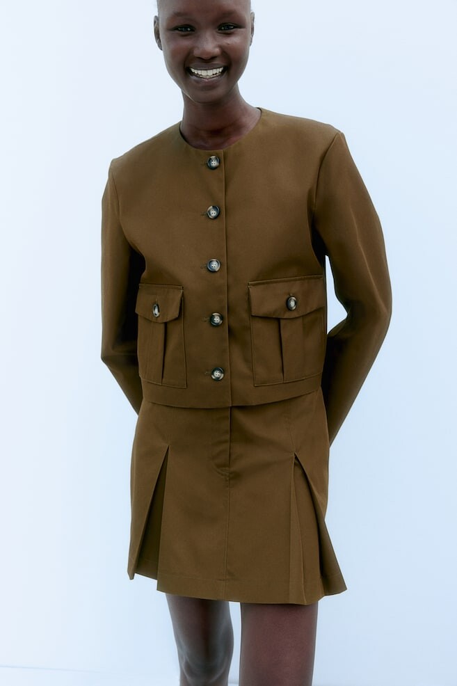 Плиссированная юбка из твила H&M, зеленый
Плиссированная юбка из твила H&M, зеленый