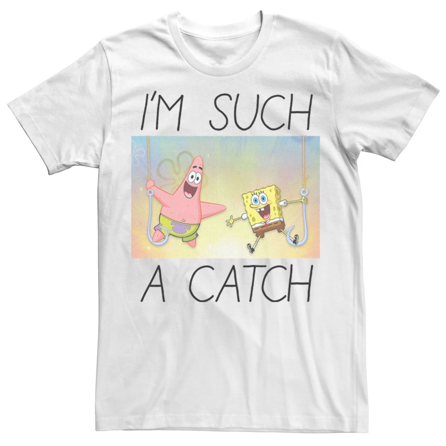 Мужская футболка с изображением Губки Боба I'm such a Catch с портретом Licensed Character, белый
Мужская футболка с изображением Губки Боба I'm such a Catch с портретом Licensed Character, белый