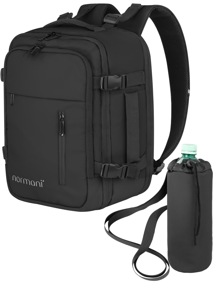 Normani Расширяемый рюкзак для ручной клади с карманом для бутылки, черный
Normani Расширяемый рюкзак для ручной клади с карманом для бутылки, черный