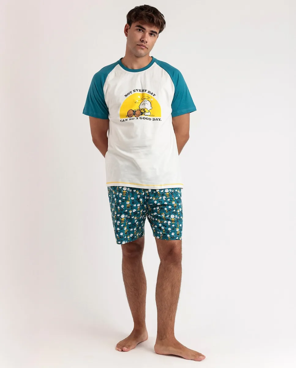 Мужская короткая синяя трикотажная пижама Peanuts, синий
Мужская короткая синяя трикотажная пижама Peanuts, синий