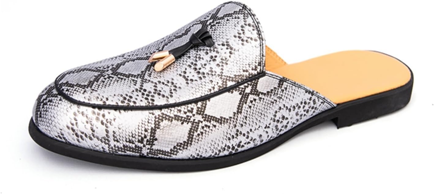 Мужские модные туфли-мюли без задника из лакированной змеиной кожи с блестящим верхом, кисточками и круглым носком, легкие, нескользящие, повседневные, роскошные, для вечеринок, свиданий, выпускных вечеров Qwuieoin, серебро
Мужские модные туфли-мюли без задника из лакированной змеиной кожи с блестящим верхом, кисточками и круглым носком, легкие, нескользящие, повседневные, роскошные, для вечеринок, свиданий, выпускных вечеров Qwuieoin, серебро