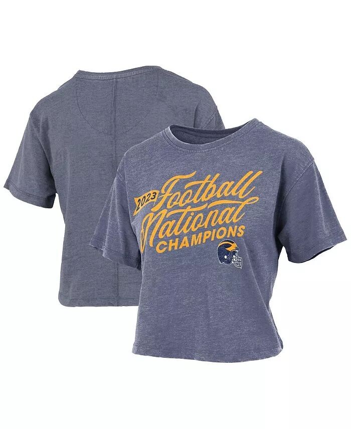 Женская темно-синяя рваная футболка до талии в винтажном стиле с изображением команды Michigan Wolverines College Football Playoff 2023 National Champions Pressbox, синий
Женская темно-синяя рваная футболка до талии в винтажном стиле с изображением команды Michigan Wolverines College Football Playoff 2023 National Champions Pressbox, синий