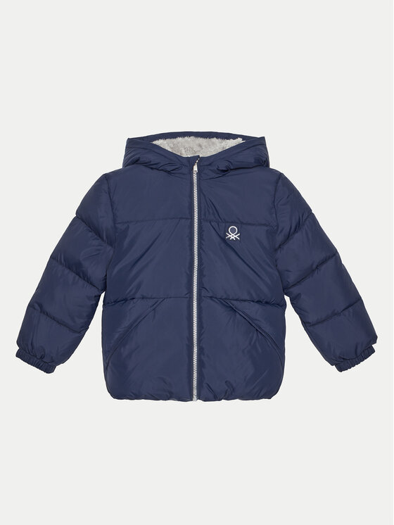 Пуховик стандартного кроя United Colors Of Benetton, синий 
Пуховик стандартного кроя United Colors Of Benetton, синий