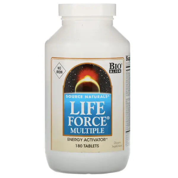 Мультивитамины Life Force, без железа, 180 таблеток, Source Naturals
Мультивитамины Life Force, без железа, 180 таблеток, Source Naturals