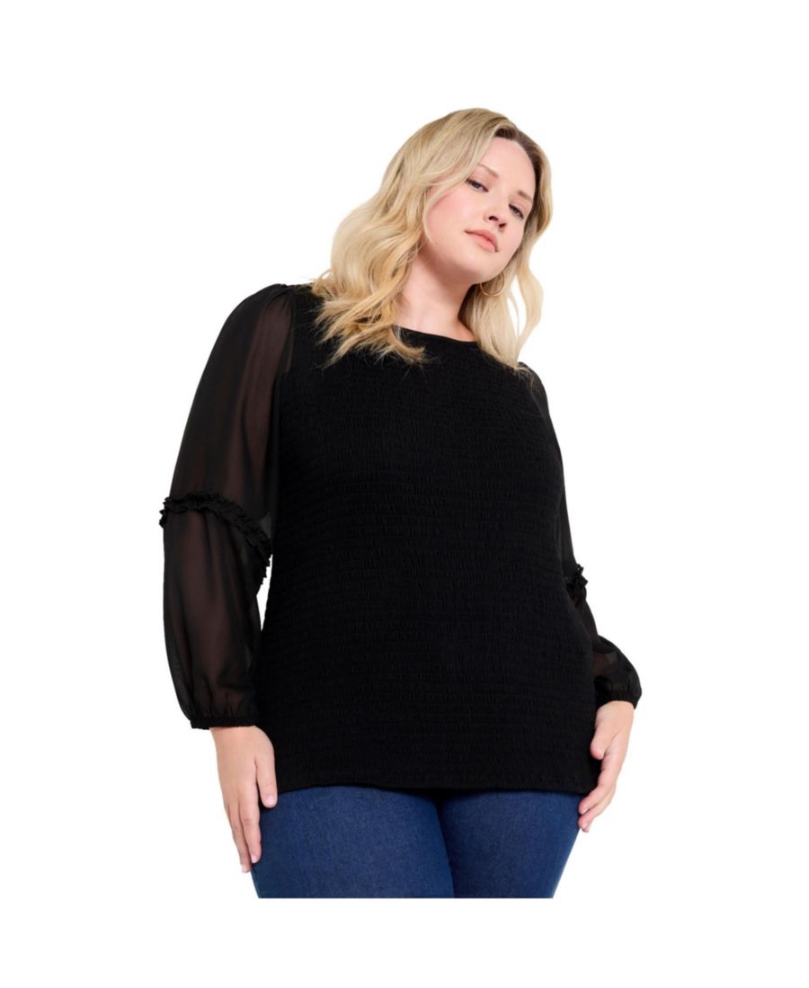 Женская блузка June + Vie с пышными рукавами и сборками June & Vie, Black onyx
Женская блузка June + Vie с пышными рукавами и сборками June & Vie, Black onyx