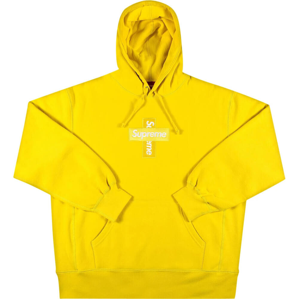 Худи Supreme Cross Box Logo, желтый 
Худи Supreme Cross Box Logo, желтый