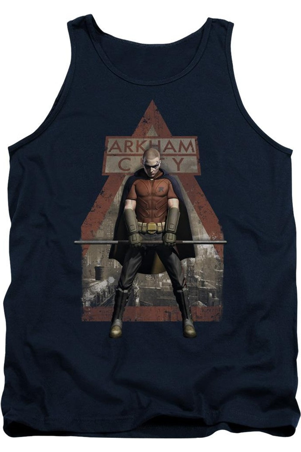 Batman Arkham City Arkham Robin взрослый майка Gildan, темно-синий
Batman Arkham City Arkham Robin взрослый майка Gildan, темно-синий