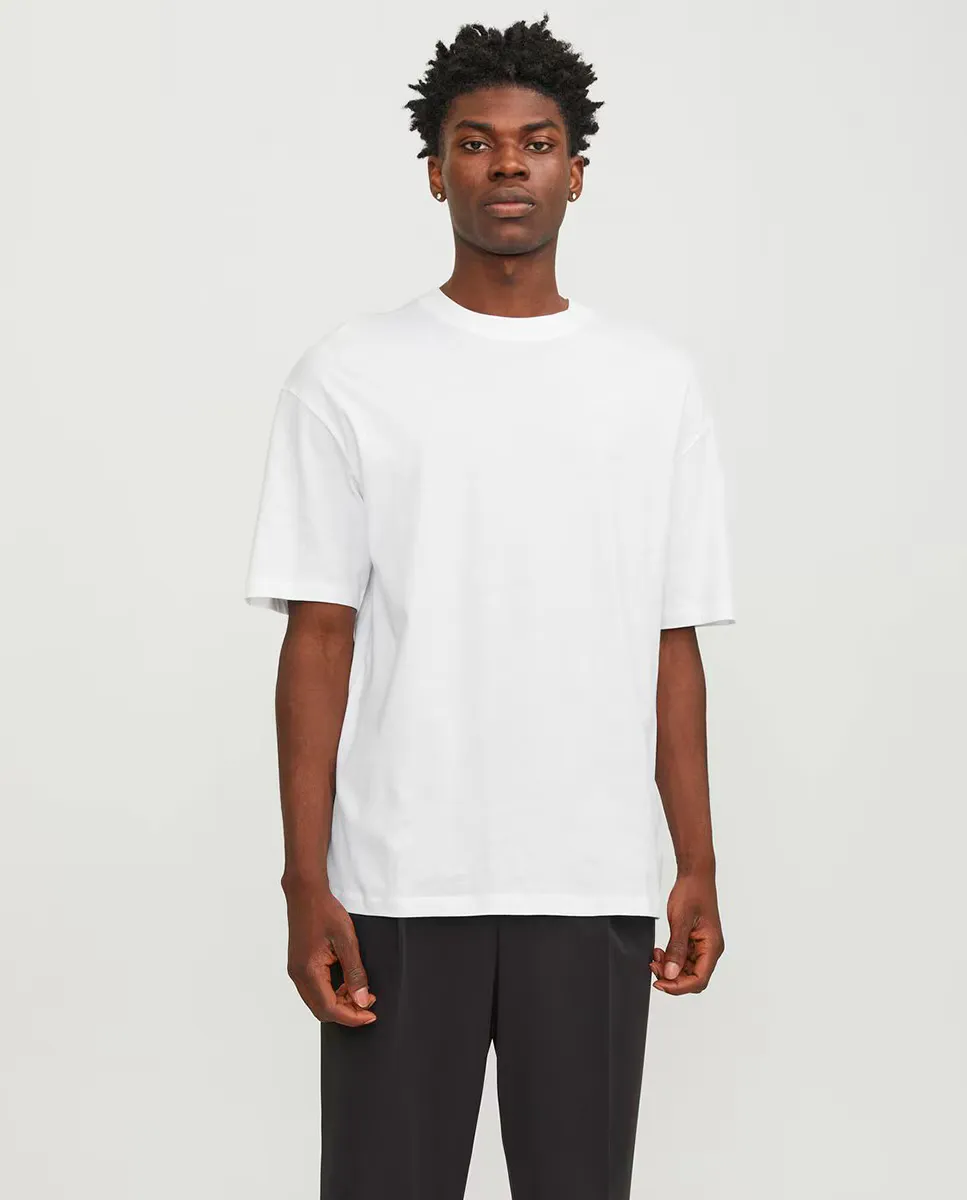 Мужская однотонная футболка с круглым вырезом и короткими рукавами Jack & Jones, белый
Мужская однотонная футболка с круглым вырезом и короткими рукавами Jack & Jones, белый
