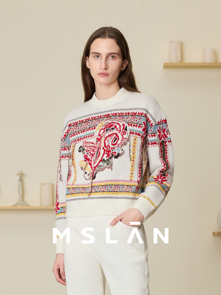 Свободный вязаный пуловер Mslan с тотемом дракона, миндальный цвет
Свободный вязаный пуловер Mslan с тотемом дракона, миндальный цвет