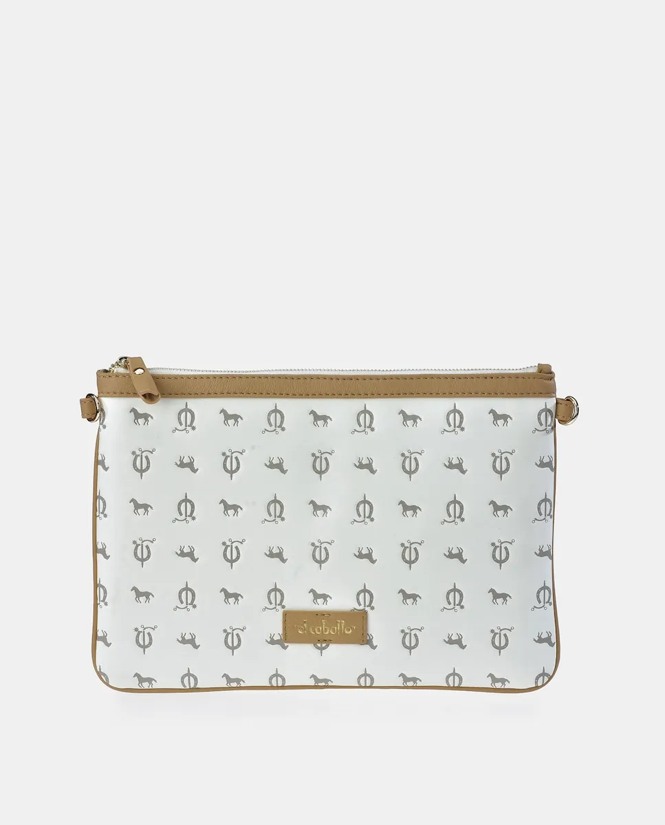 Женская сумка через плечо из кожи и холста El Caballo, белый
Женская сумка через плечо из кожи и холста El Caballo, белый