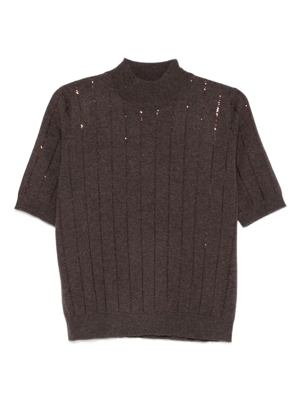 Топ из кашемира с украшением из пайеток Brunello Cucinelli, коричневый
Топ из кашемира с украшением из пайеток Brunello Cucinelli, коричневый