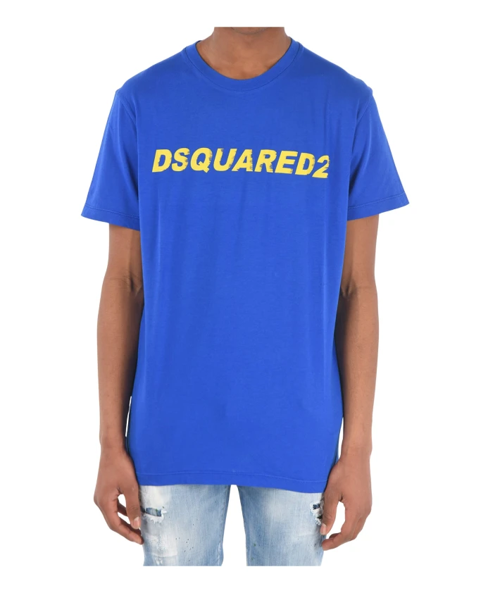 Хлопковая футболка с синим логотипом Dsquared2, синий
Хлопковая футболка с синим логотипом Dsquared2, синий