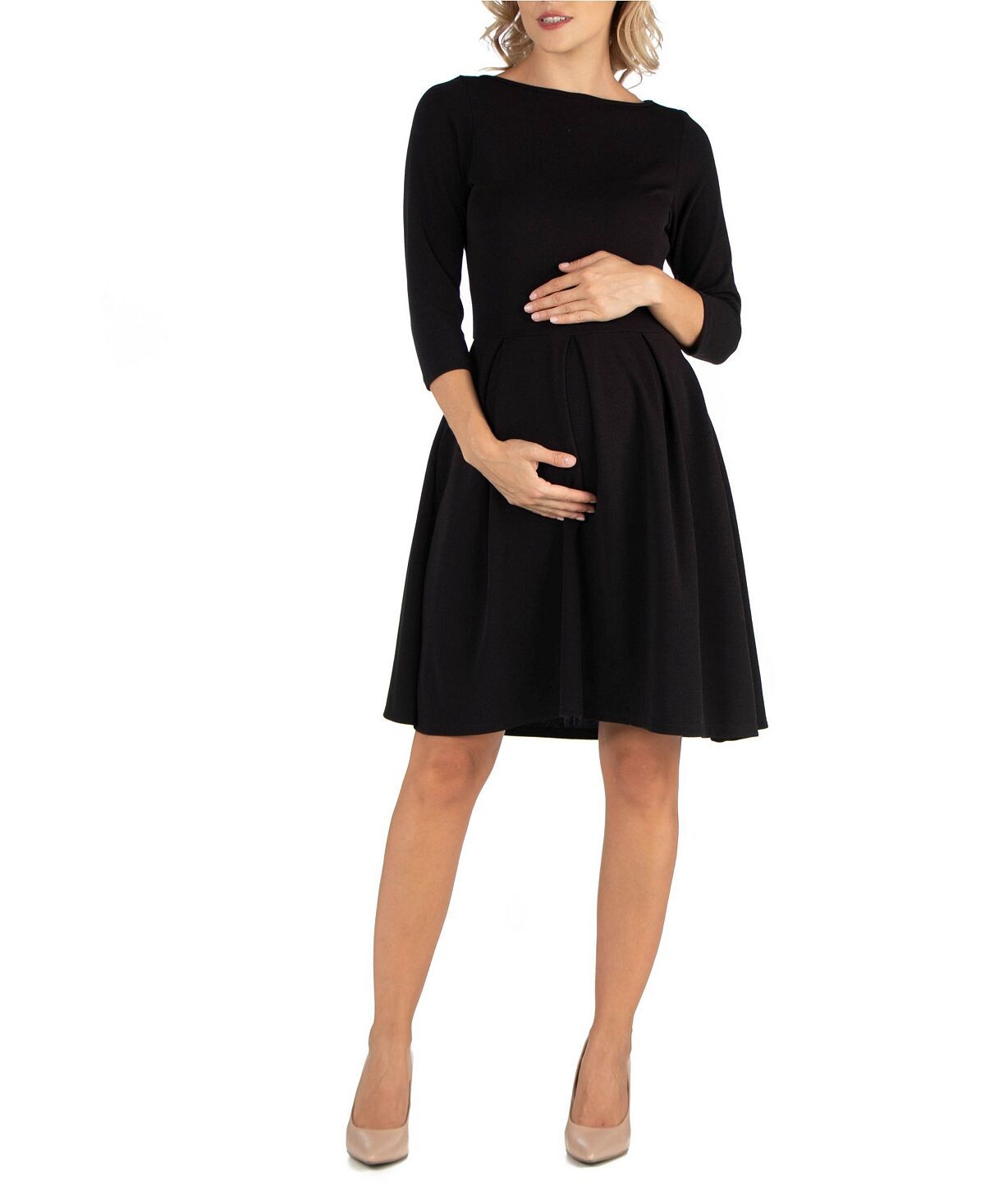 Расклешенное платье для беременных до колен с карманами 24seven Comfort Apparel, черный
Расклешенное платье для беременных до колен с карманами 24seven Comfort Apparel, черный