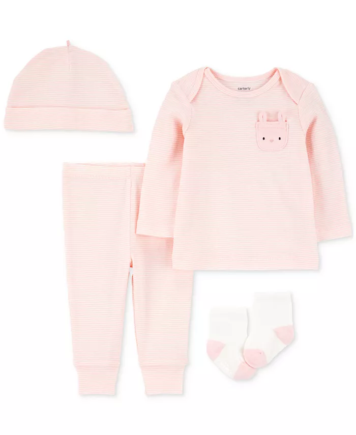 Комплект для девочек из 4 предметов: топ, шапочка, штанишки и носочки Bunny из хлопка Carter's, розовый
Комплект для девочек из 4 предметов: топ, шапочка, штанишки и носочки Bunny из хлопка Carter's, розовый