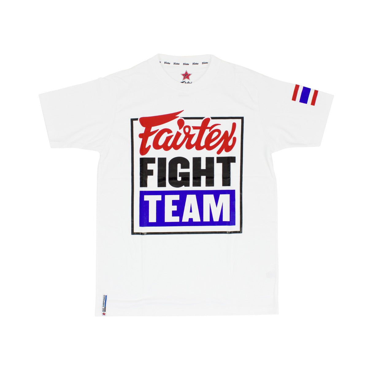 Футболка Fairtex T-Shirt Fight Team, белый/синий 
Футболка Fairtex T-Shirt Fight Team, белый/синий