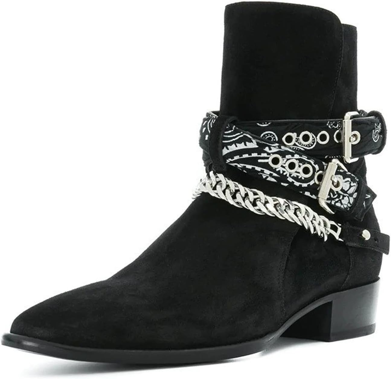 Мужские ботинки Santimon Chelsea из кожи верхнего слоя с манжетой, ремешком с банданой и металлической цепочкой - стильные замшевые ботинки вестерн с боковой молнией для повседневной носки, вечеринок, концертов и повседневного стиля, черный
Мужские ботинки Santimon Chelsea из кожи верхнего слоя с манжетой, ремешком с банданой и металлической цепочкой - стильные замшевые ботинки вестерн с боковой молнией для повседневной носки, вечеринок, концертов и повседневного стиля, черный