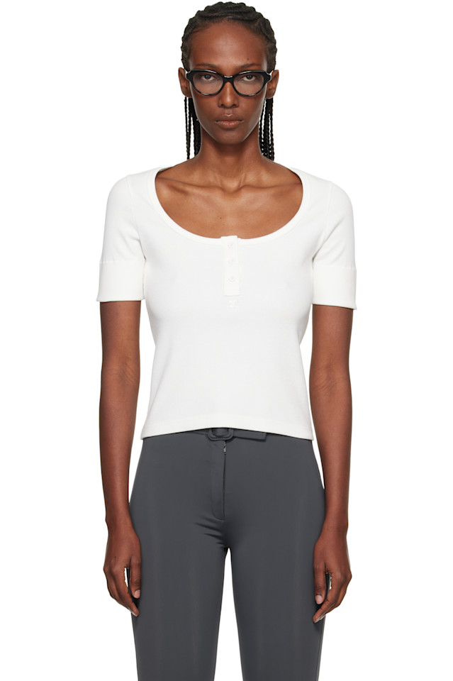 Courrèges Белая футболка в рубчик с пуговицами в стиле 90-х, Белый, Courrèges Белая футболка в рубчик с пуговицами в стиле 90-х
Courrèges Белая футболка в рубчик с пуговицами в стиле 90-х, Белый, Courrèges Белая футболка в рубчик с пуговицами в стиле 90-х