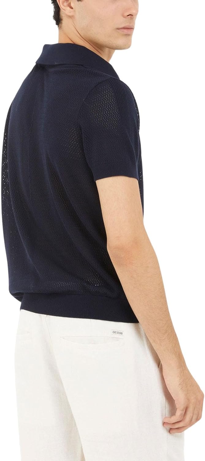 GUESS Мужская поло с коротким рукавом из сетчатой полосатой ребристой ткани Elijah, Smart Blue
GUESS Мужская поло с коротким рукавом из сетчатой полосатой ребристой ткани Elijah, Smart Blue