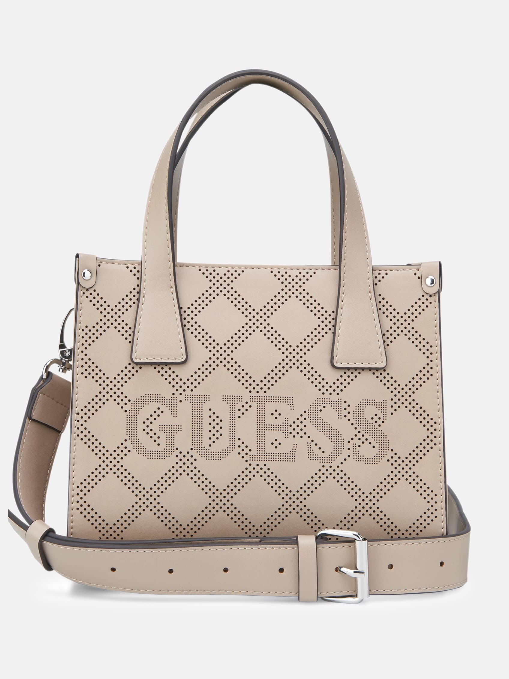 Перфорированная мини-сумка Forber с логотипом Guess Factory, Taupe
Перфорированная мини-сумка Forber с логотипом Guess Factory, Taupe