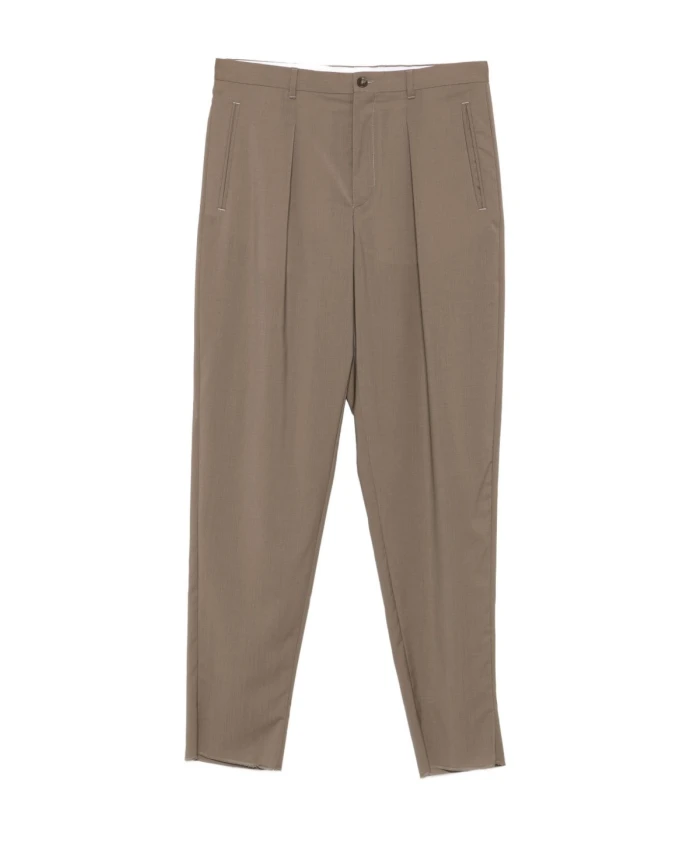 Бежевые плиссированные брюки из шелковой смеси Emporio Armani, бежевый
Бежевые плиссированные брюки из шелковой смеси Emporio Armani, бежевый