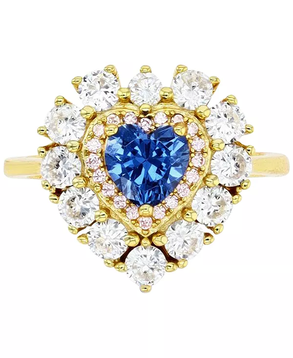 Кольцо с ореолом в виде сердца синего и белого цвета с кубическим цирконием из стерлингового серебра с позолотой 14 карат Macy'S, blue
Кольцо с ореолом в виде сердца синего и белого цвета с кубическим цирконием из стерлингового серебра с позолотой 14 карат Macy'S, blue