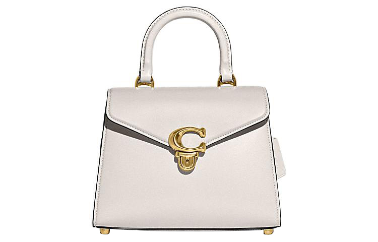 Сумка через плечо из коровьей кожи, средний размер, белая, COACH 
Сумка через плечо из коровьей кожи, средний размер, белая, COACH