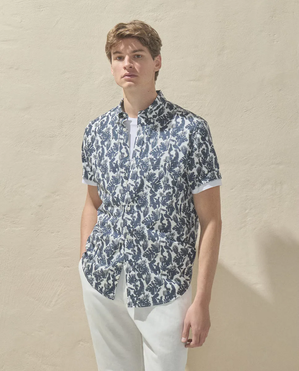 Мужская рубашка с короткими рукавами и принтом Dustin, темно-синий
Мужская рубашка с короткими рукавами и принтом Dustin, темно-синий