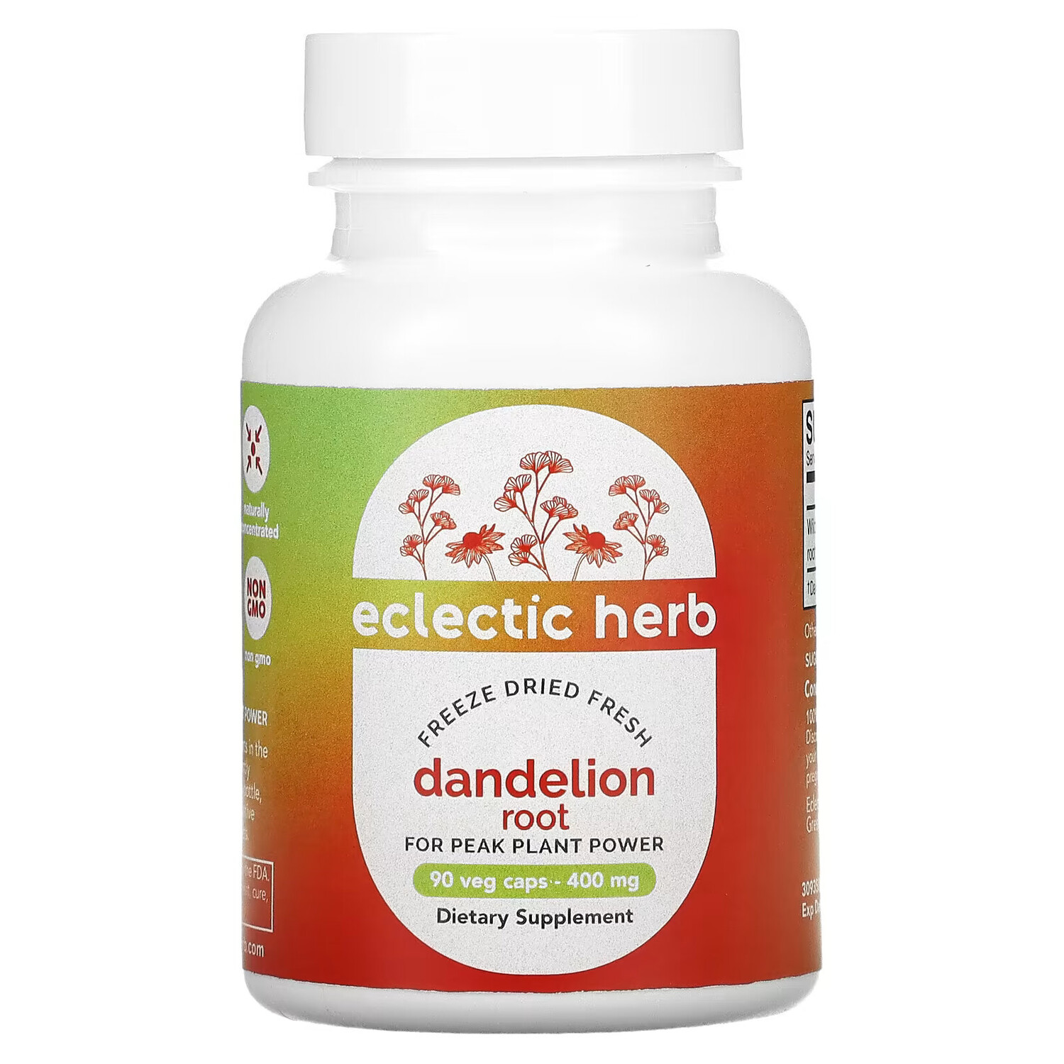 Eclectic Institute, Freeze Dried Fresh, корень одуванчика, 400 мг, 90 растительных капсул
Eclectic Institute, Freeze Dried Fresh, корень одуванчика, 400 мг, 90 растительных капсул