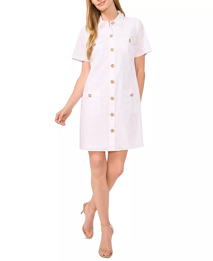 Женская блуза-платье с цветочной вышивкой и застежкой на пуговицы CeCe, белый
Женская блуза-платье с цветочной вышивкой и застежкой на пуговицы CeCe, белый