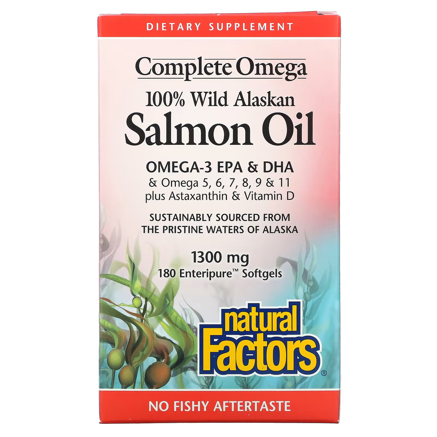 Natural Factors, 100% масло дикого аляскинского лосося, 1300 мг, 180 желатиновых капсул Enteripure
Natural Factors, 100% масло дикого аляскинского лосося, 1300 мг, 180 желатиновых капсул Enteripure