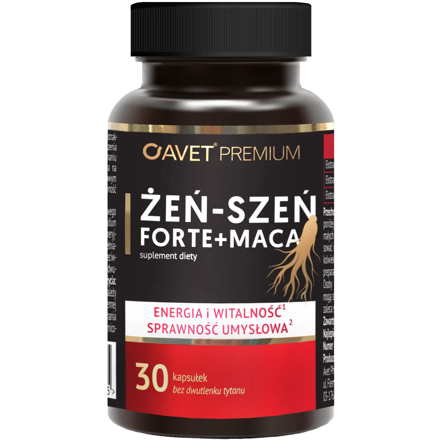 Avet Premium Żeń-szeń Forte+Maca биологически активная добавка, 30 капсул/1 упаковка
Avet Premium Żeń-szeń Forte+Maca биологически активная добавка, 30 капсул/1 упаковка