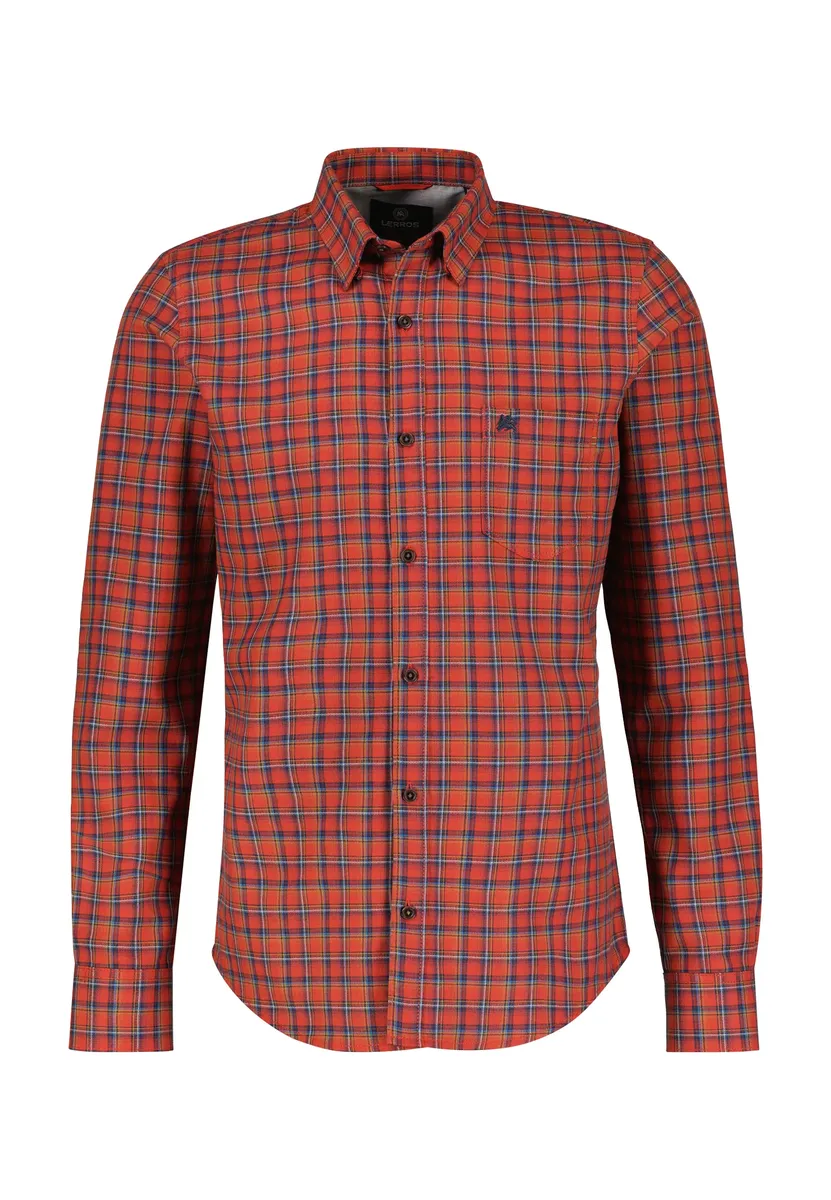 Рубашка LERROS с длинными рукавами "Рубашка LERROS в клетку, потайной воротник на пуговицах", цвет Lava Red 
Рубашка LERROS с длинными рукавами "Рубашка LERROS в клетку, потайной воротник на пуговицах", цвет Lava Red
