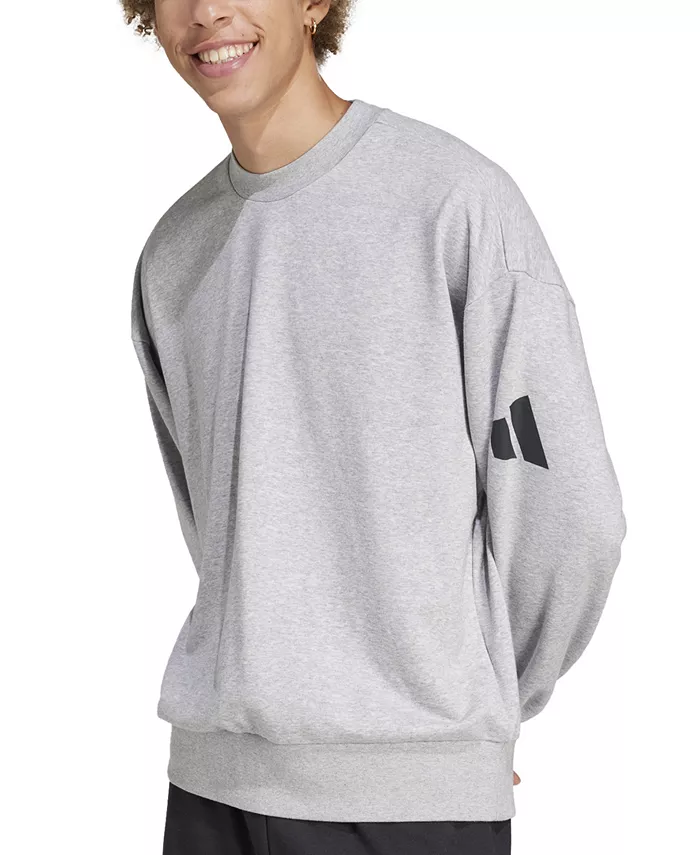 Мужской базовый свитшот свободного кроя с тремя полосками из френч терри adidas, серый
Мужской базовый свитшот свободного кроя с тремя полосками из френч терри adidas, серый