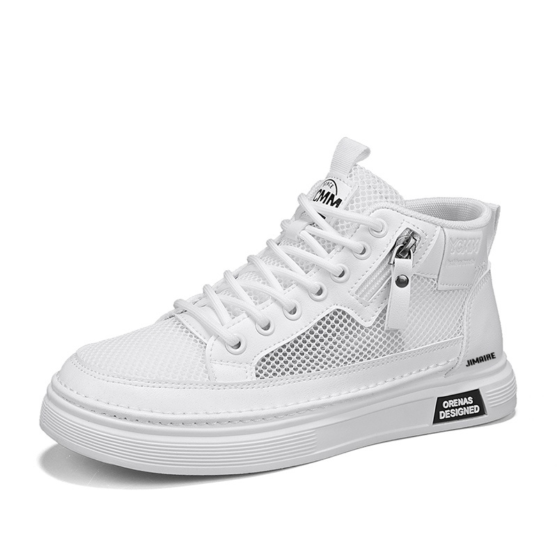 King Jinmai Дышащие высокие кэжуал кеды белые, цвет White
King Jinmai Дышащие высокие кэжуал кеды белые, цвет White