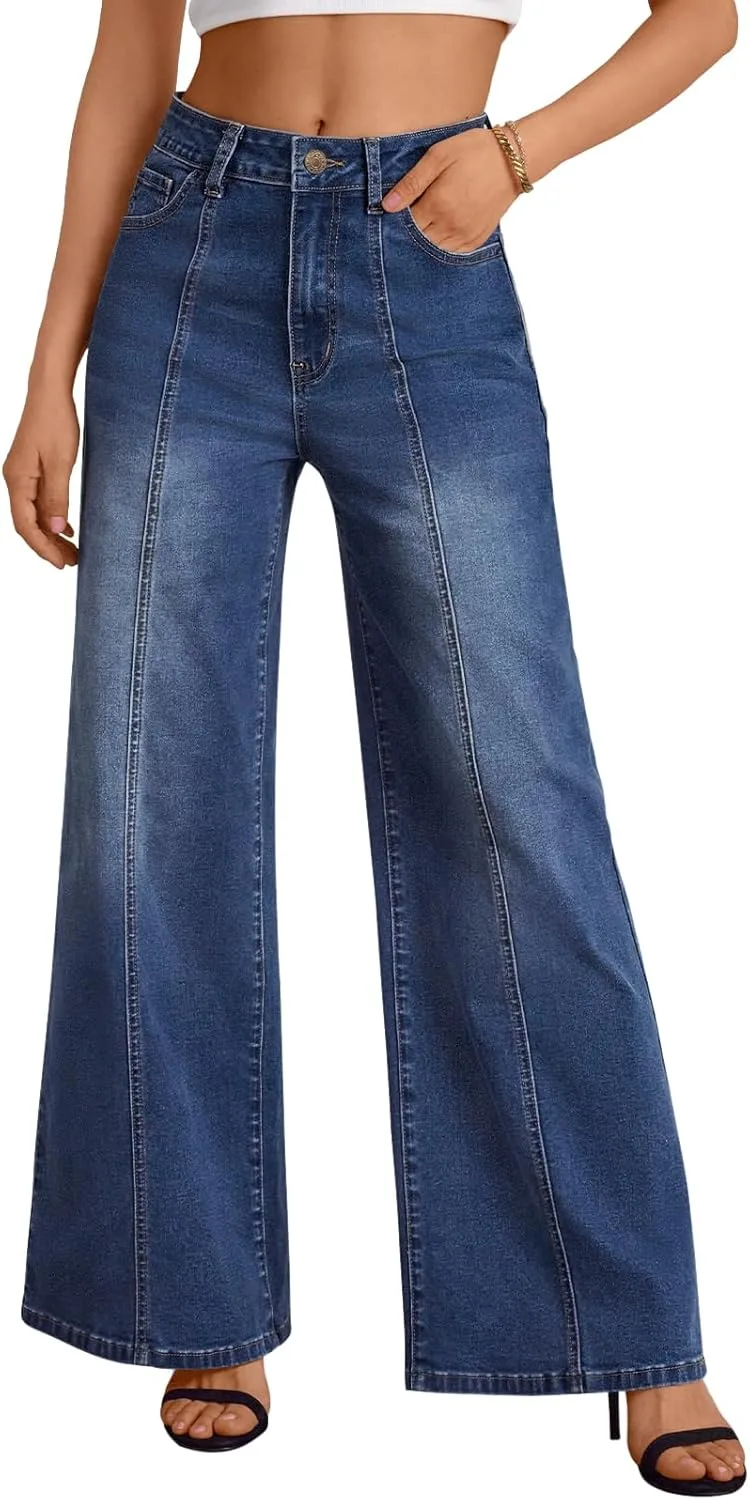 Trendy Queen женские широкие мешковатые джинсы - высокая посадка, расслабленный крой, супермягкий стрейч деним с передним швом
Trendy Queen женские широкие мешковатые джинсы - высокая посадка, расслабленный крой, супермягкий стрейч деним с передним швом